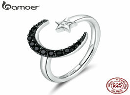 Foto van Sieraden bamoer authentic 925 sterling silver mysterious star moon finger rings for women adjustable