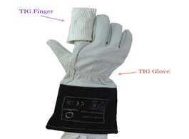 Foto van Gereedschap tig glove finger soft precision goatskin leather cowhide cuff welding gloves ce en12477 