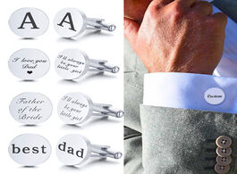 Foto van Sieraden stainless steel men s cufflinks custom wedding date shirt cuff button round clip llink pers