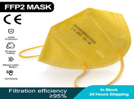 Foto van Beveiliging en bescherming 5pcs 100 pcs yellow kn95 masks ffp2 mascarilla dust protective face mask 