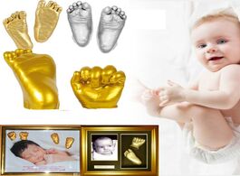 Foto van Baby peuter benodigdheden 1 set 3d plaster handprints footprints hand foot casting kit diy s first b