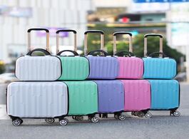 Foto van Tassen new 18inch travel luggage set women suitcase on wheels kids rolling abs trolley bag cabin car