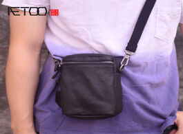 Foto van Tassen aetoo men s mini bag leather one shoulder slanted head simple