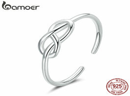 Foto van Sieraden bamoer authentic 925 sterling silver geometric infinity symbol finger rings for women engag