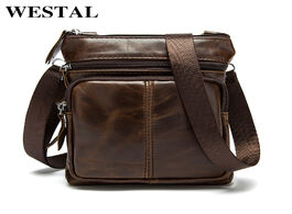 Foto van Tassen westal men s shoulder bag for genuine leather handbag small male casual messenger phone cross