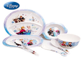 Foto van Speelgoed disney frozen tableware cartoon children dinnerware princess aisha and anna dish plate bow
