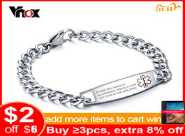 Foto van Sieraden vnox free custom engrave medical identification bracelet bangle stainless steel customizati