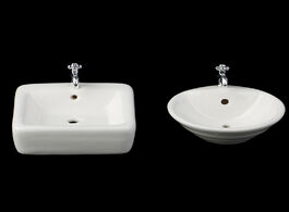 Foto van Speelgoed square dollhouse bathroom sink 1:12 miniature ceramic wash basin model simulation accessor