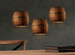 Foto van Lampen verlichting wood wine barrel hanging fixture pendant lighting suitable for bar cafe lights at