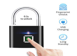 Foto van Beveiliging en bescherming smart fingerprint lock usb rechargeable padlock quick unlock zinc alloy m
