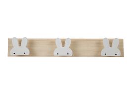 Foto van Huis inrichting simple design 3 hooks wall mounted coat rack wooden clothes pegs rustic finish decor