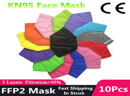Foto van Beveiliging en bescherming 10pcs ffp2 face mask kn95 facial masks pm2.5 filter 5 layers mascarilla m