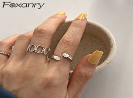 Foto van Sieraden foxanry 925 sterling silver rings for women new fashion creative hollow chain geometric han