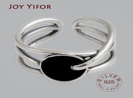 Foto van Sieraden ellipse 925 sterling silver rings for women resizable handmade black zircon bague femme arg