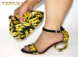 Foto van Schoenen new arrival african shoes and bags matching set decorated with appliques nigerian bag to ma