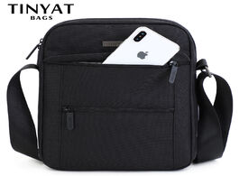 Foto van Tassen tinyta bag for men light shoulder 9.7 pad 9 pocket waterproof casual black canvas messenger t