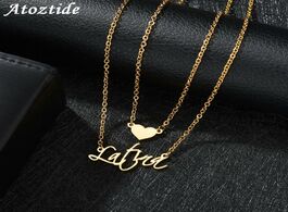 Foto van Sieraden atoztide customized fashion stainless steel name necklace personalized letter gold double l