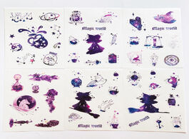 Foto van: Kantoor school benodigdheden 6 sheets fantastic purple starry constellation paper sticker adhesive s