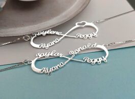 Foto van Sieraden custom 5 names necklaces stainless steel nameplate jewelry personalized heart with infinity