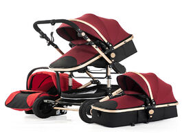 Foto van Baby peuter benodigdheden 2020 multifunctional stroller 3 in 1 high landscape folding carriage gold 