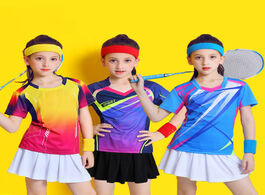 Foto van Sport en spel kid badminton suit short sleeve girls tennis shirt skirtt sets girl ping pong clothes 