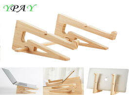 Foto van Computer ypay wood laptop stand holder increased height storage for macbook 13 15 inch notebook vert