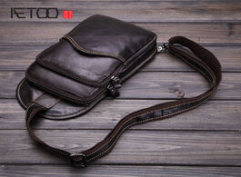 Foto van Tassen aetoo men s casual bags genuine leather oil wax cowhide shoulder bag messenger retro