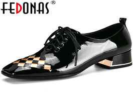 Foto van Schoenen fedonas mixed colors cross tied shoes for women genuine leather high heels pumps 2020 new s