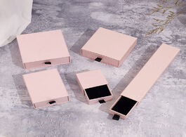 Foto van Sieraden pink cardboard drawer jewelry set boxes for necklace pendants packaging display organizer s