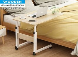 Foto van Meubels foldable computer table adjustable portable wooden laptop desk rotate bed can be lifted stan