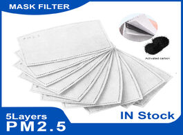 Foto van Beveiliging en bescherming 2 200pcs pm25 filter mask paper 5 ply anti dust mouth face carbon cotton 