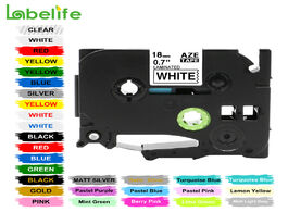 Foto van Computer labelife 1pc tze 241 31 colors 18mm black on white tz241 141 compatible for brother p touch