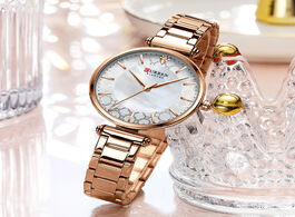 Foto van Horloge watches women curren top brand fashion thin quartz wristwatch with charming stainless steel 