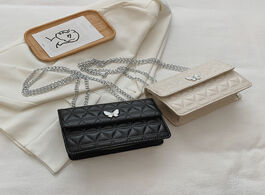 Foto van Tassen fashion lattice pattern chain crossbody bag women butterfly pu leather flap shoulder messenge