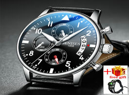 Foto van Horloge jenises sports watch men luxury watches waterproof militar quartz s wristwatch calendar chro