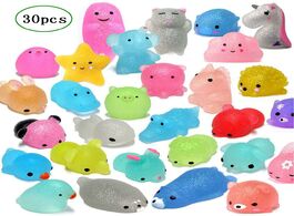 Foto van Speelgoed 30pcs mochi squishy toys glitter mini animal shaped squishies party favors for kids stress