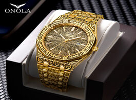 Foto van Horloge fashion watch men brand onola 2020 new luxury classic designer stainless steel band gold wat