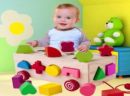 Foto van Speelgoed 16 holes baby cognitive matching building block wood educational kindergarten toy intellig