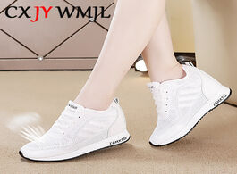 Foto van Schoenen women s summer sports shoes white tennis female wedge casual sneakers platform fashionable 