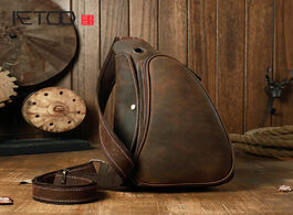 Foto van Tassen aetoo leather messenger bag personality leisure cowhide chest men s shoulder trendy