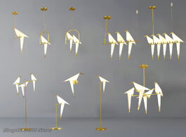 Foto van Lampen verlichting modern gold bird cage pendant light living room bedroom origami kitchen hanging l