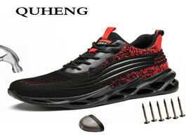 Foto van Schoenen quheng men s safety shoes boots steel toe anti smashing lightweight indestructible puncture