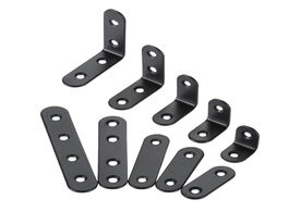 Foto van Bevestigingsmaterialen dreld 10pcs stainless steel supporting black l shaped brackets with screws fi
