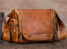 Foto van Tassen retro genuine leather men bag s handmade shoulder messenger bags male large capacity camera f