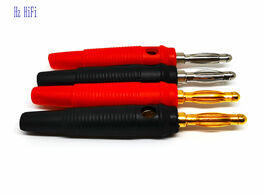 Foto van Elektronica 8 12pcs new red black 4mm plugs pure copper gold plated musical speaker cable wire pin b