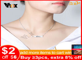 Foto van Sieraden vnox simple hollow heart horizontal bar necklaces for women stainless steel custom personal