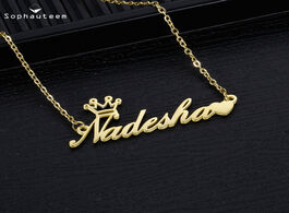 Foto van Sieraden stainless steel crown shape custom name necklace for women gift 18 font style personalized 
