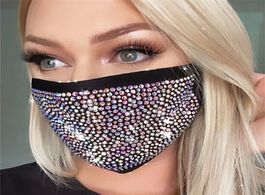 Foto van Sieraden bling rhinestone masks mascarillas face mask luxury designer reusable crystal for fashion w