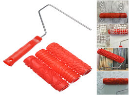 Foto van Woning en bouw 1pc roller brush printing rollers embossed soft glue plastic handle red multi pattern