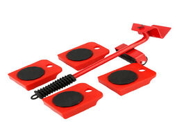 Foto van Gereedschap 5pcs furniture lifter sliders kit profession heavy roller move tool set wheel bar mover 